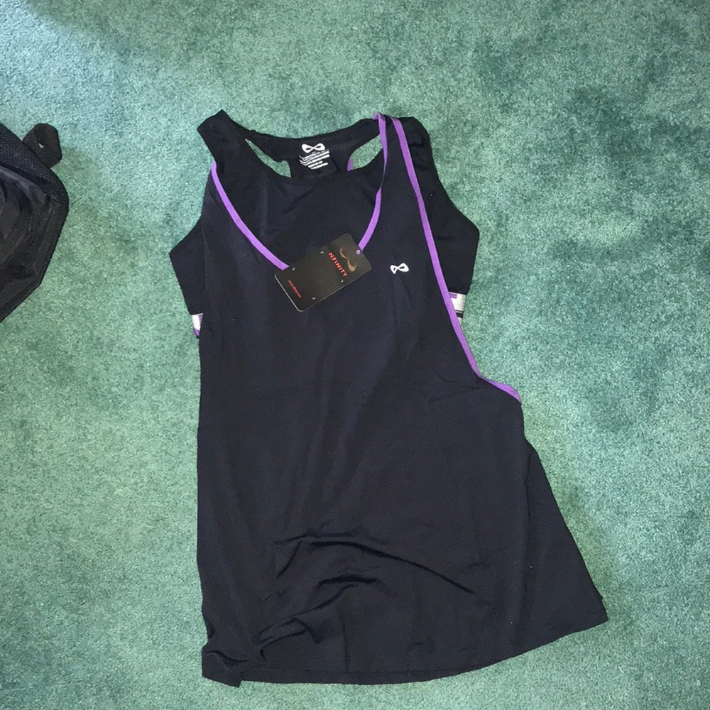 Black nfinity cheer top with built in bra